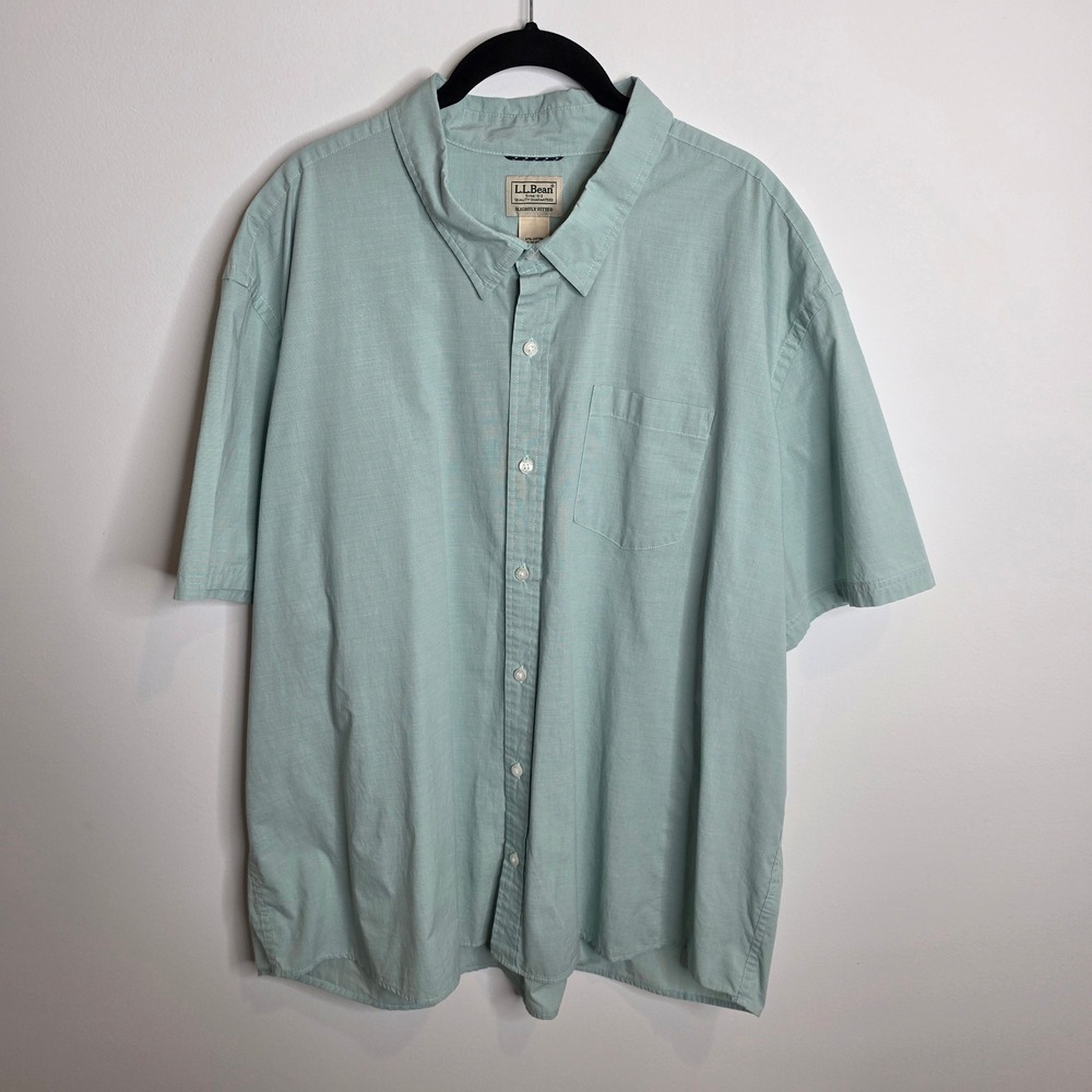 L.L. Bean Short Sleeve Button Down Shirt Mens 3XL-REG Slightly Fitted